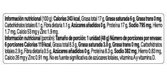 Imagen información nutricional