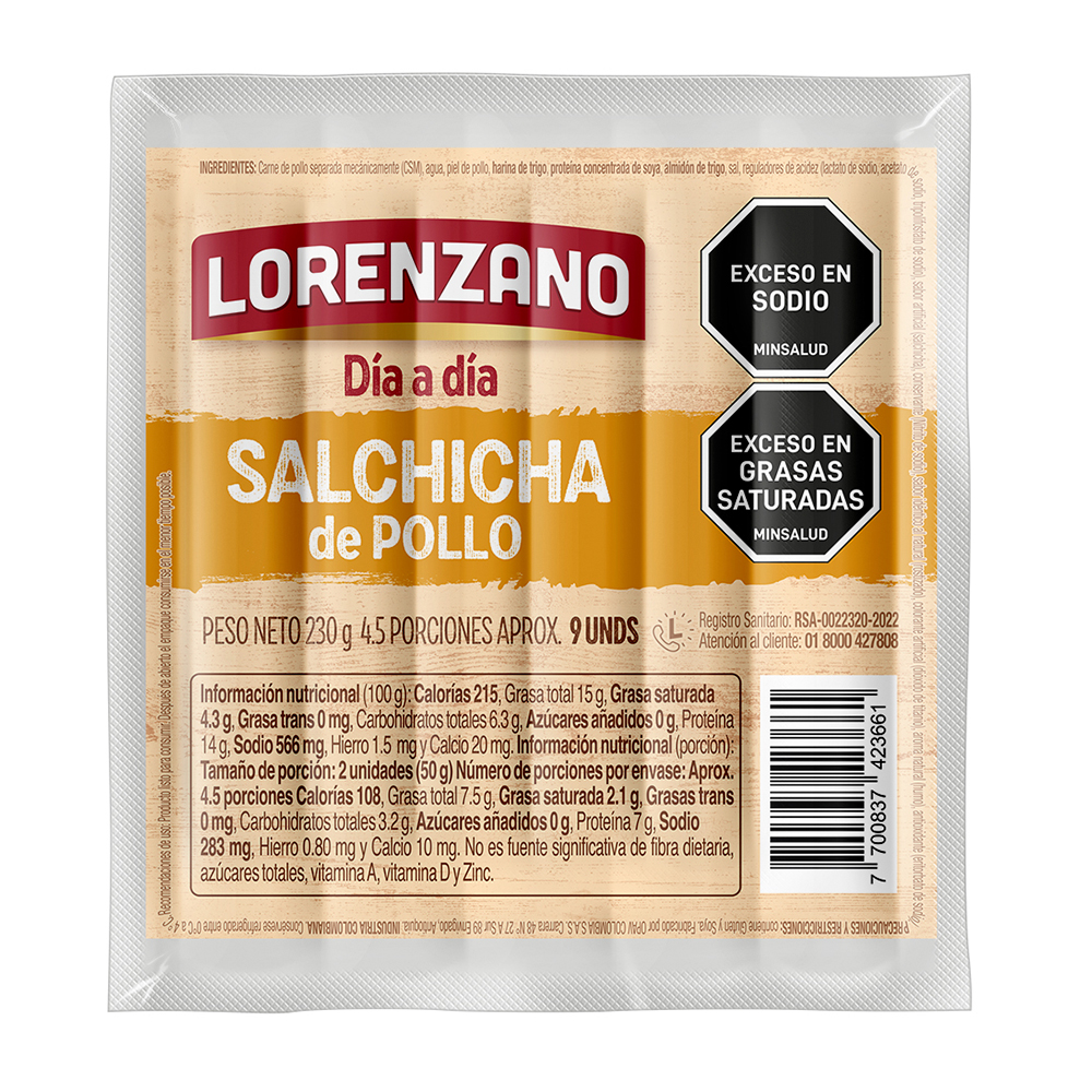 Salchicha De Pollo Día A Día 230g